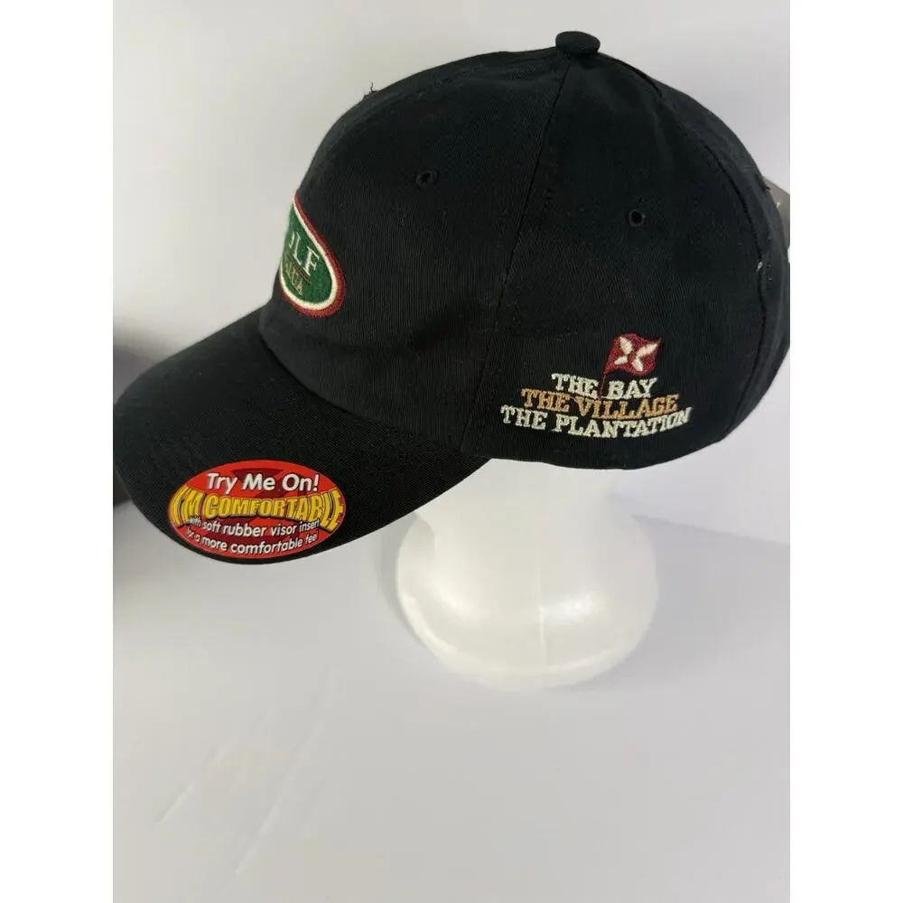 VTG Golf Kapalua “the Bay Village, Plantation Adjustable Golf Hat/ Cap NWT Black